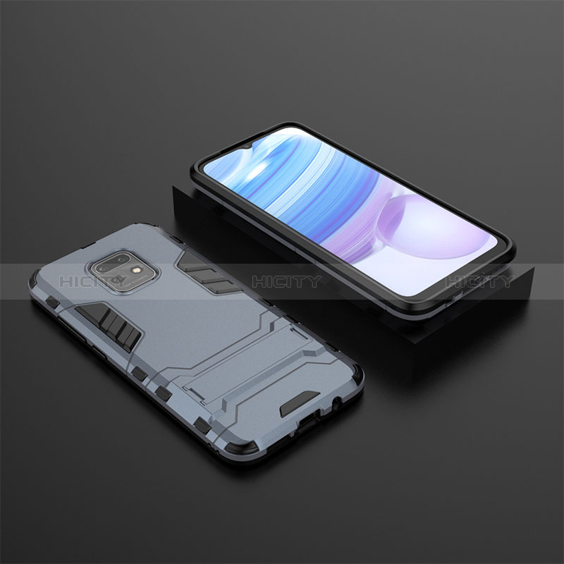 Coque Contour Silicone et Plastique Housse Etui Mat avec Support KC1 pour Xiaomi Redmi 10X 5G Plus