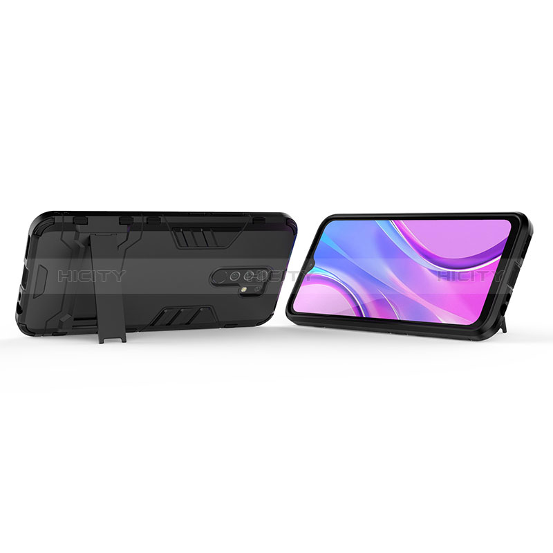 Coque Contour Silicone et Plastique Housse Etui Mat avec Support KC1 pour Xiaomi Redmi 9 Plus