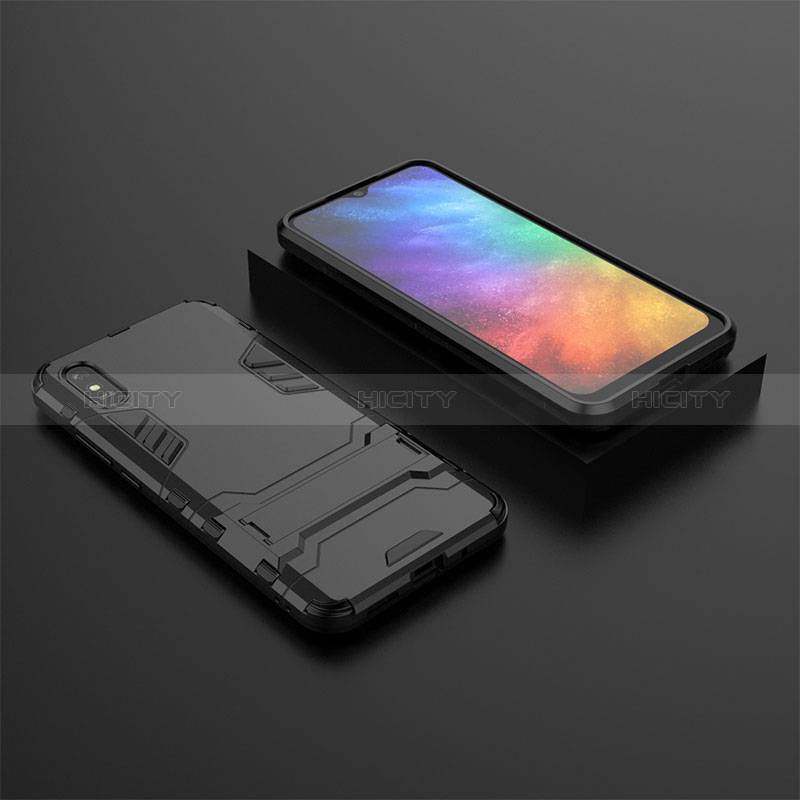 Coque Contour Silicone et Plastique Housse Etui Mat avec Support KC1 pour Xiaomi Redmi 9A Plus