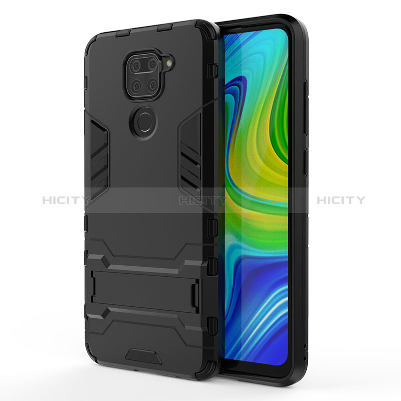 Coque Contour Silicone et Plastique Housse Etui Mat avec Support KC1 pour Xiaomi Redmi Note 9 Plus