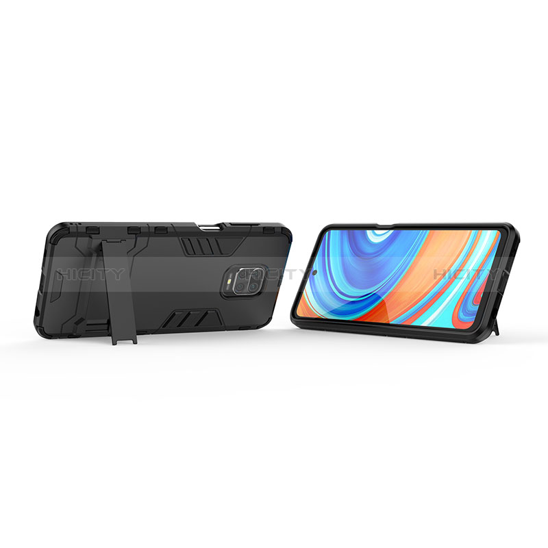 Coque Contour Silicone et Plastique Housse Etui Mat avec Support KC1 pour Xiaomi Redmi Note 9 Pro Max Plus