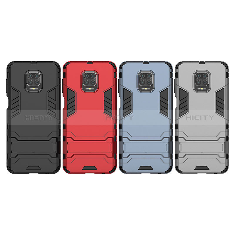 Coque Contour Silicone et Plastique Housse Etui Mat avec Support KC1 pour Xiaomi Redmi Note 9 Pro Max Plus