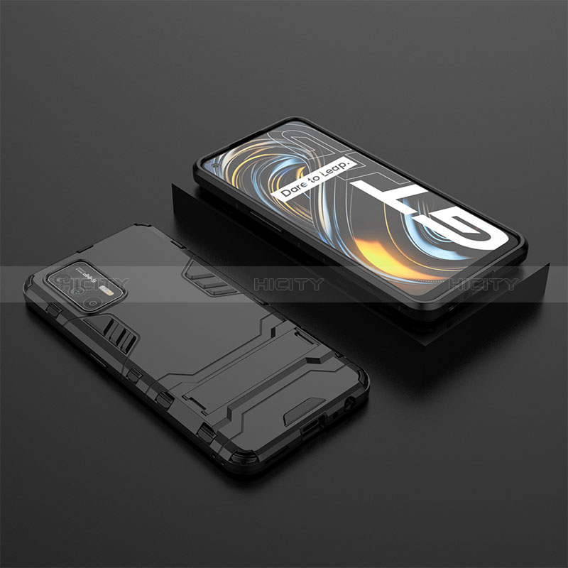 Coque Contour Silicone et Plastique Housse Etui Mat avec Support KC2 pour Realme GT Neo 5G Noir Plus