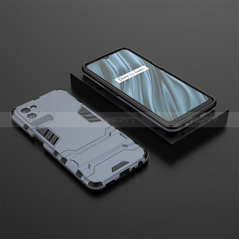 Coque Contour Silicone et Plastique Housse Etui Mat avec Support KC2 pour Realme V11 5G Plus