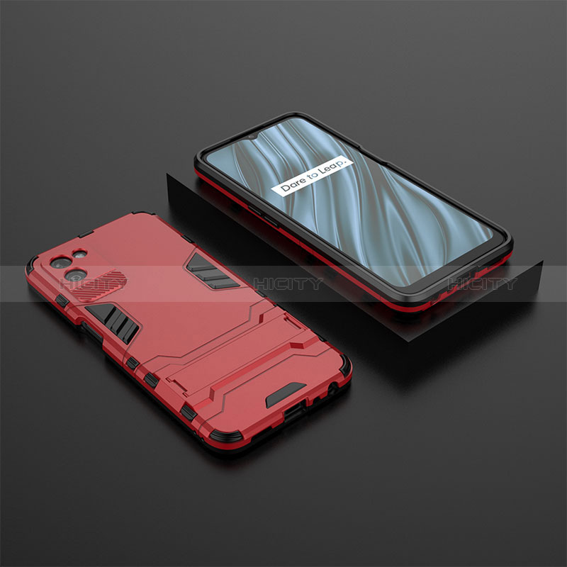 Coque Contour Silicone et Plastique Housse Etui Mat avec Support KC2 pour Realme V11 5G Plus