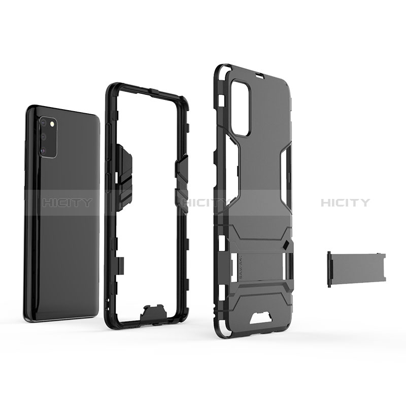 Coque Contour Silicone et Plastique Housse Etui Mat avec Support KC2 pour Samsung Galaxy A41 Plus