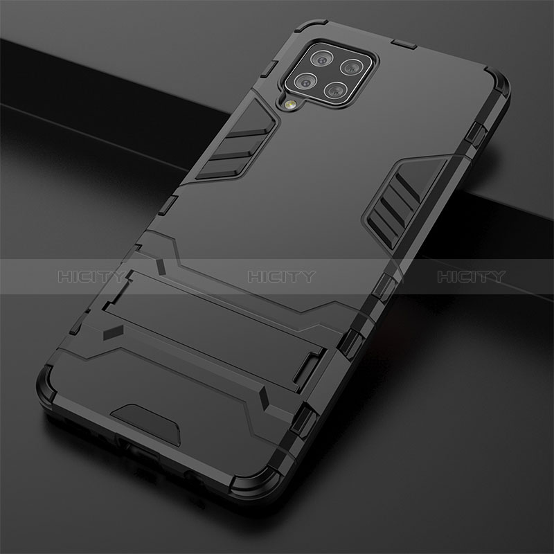 Coque Contour Silicone et Plastique Housse Etui Mat avec Support KC2 pour Samsung Galaxy A42 5G Plus