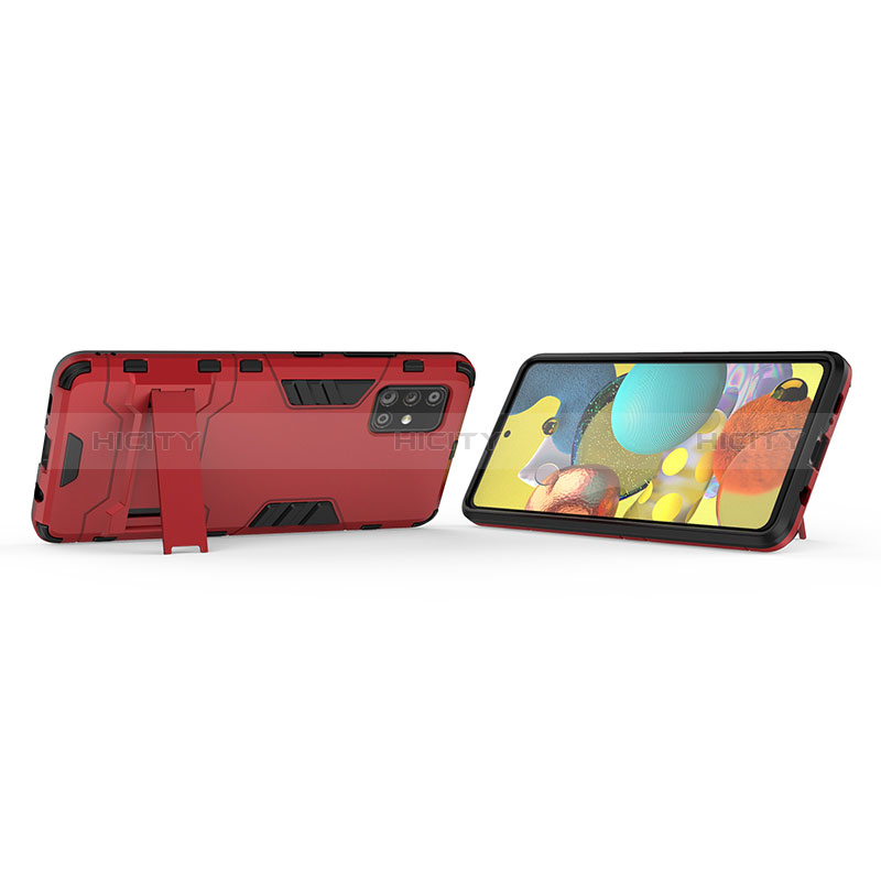 Coque Contour Silicone et Plastique Housse Etui Mat avec Support KC2 pour Samsung Galaxy A51 5G Plus