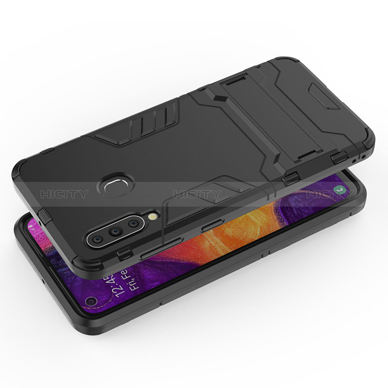 Coque Contour Silicone et Plastique Housse Etui Mat avec Support KC2 pour Samsung Galaxy A60 Plus