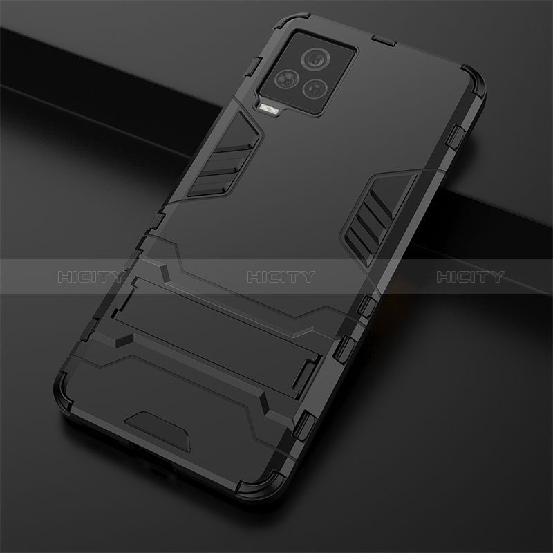 Coque Contour Silicone et Plastique Housse Etui Mat avec Support KC2 pour Vivo iQOO 7 Legend 5G Plus