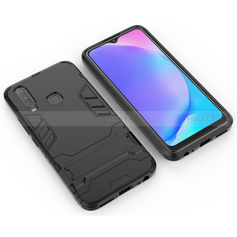 Coque Contour Silicone et Plastique Housse Etui Mat avec Support KC2 pour Vivo Y3s Plus