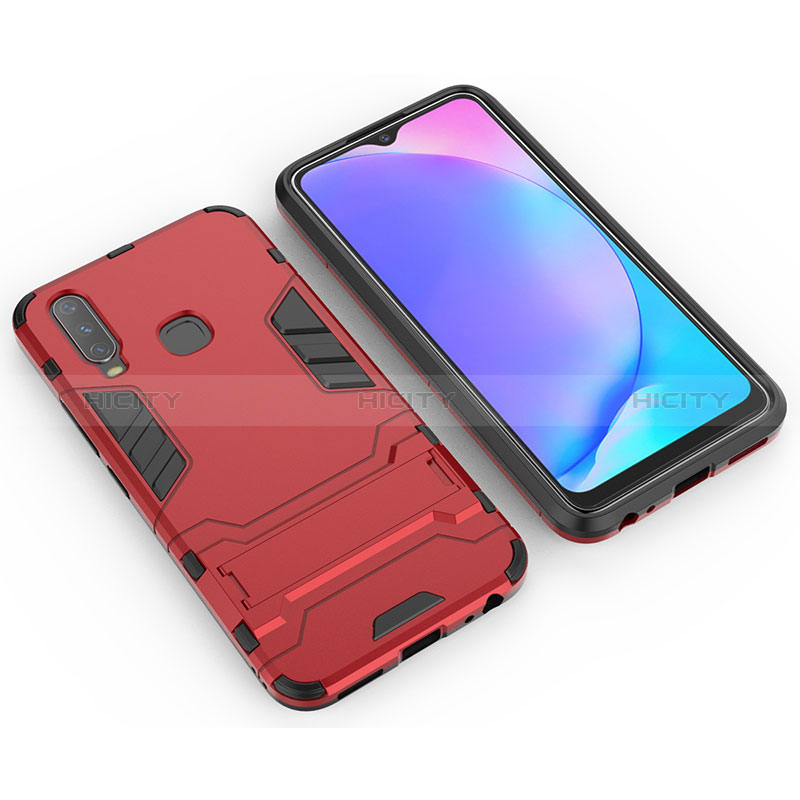 Coque Contour Silicone et Plastique Housse Etui Mat avec Support KC2 pour Vivo Y3s Plus