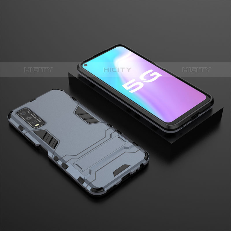 Coque Contour Silicone et Plastique Housse Etui Mat avec Support KC2 pour Vivo Y70S 5G Plus