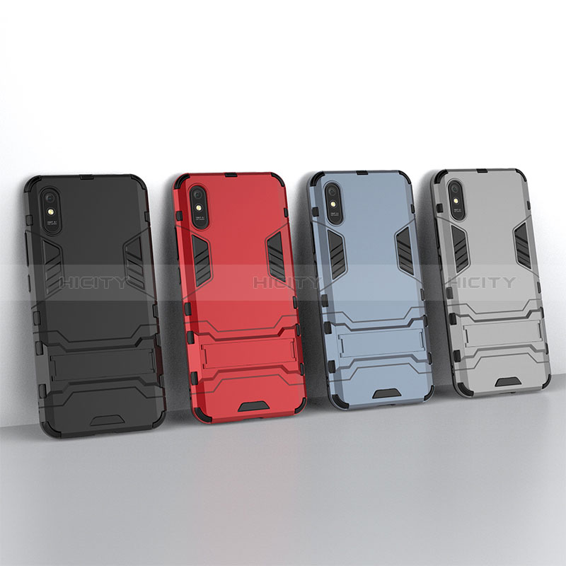 Coque Contour Silicone et Plastique Housse Etui Mat avec Support KC2 pour Xiaomi Redmi 9AT Plus