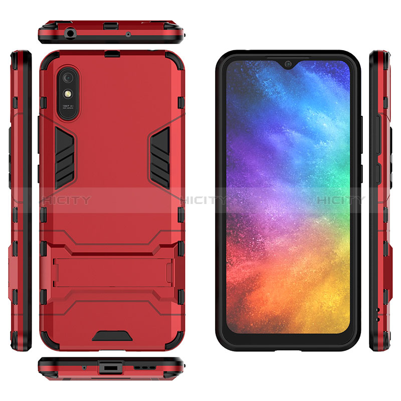 Coque Contour Silicone et Plastique Housse Etui Mat avec Support KC2 pour Xiaomi Redmi 9AT Plus