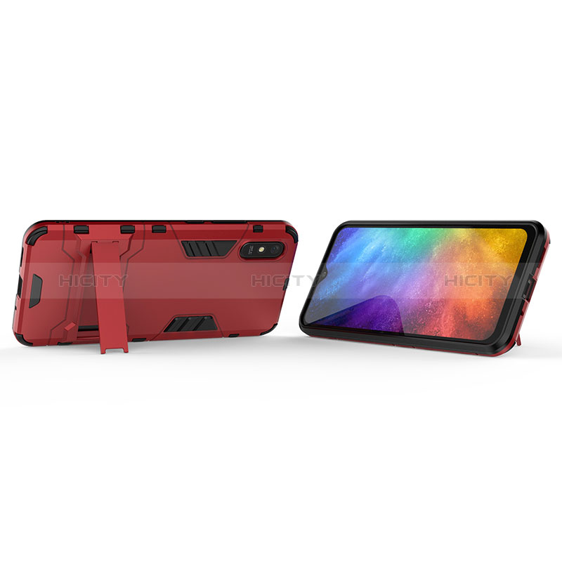 Coque Contour Silicone et Plastique Housse Etui Mat avec Support KC2 pour Xiaomi Redmi 9i Plus