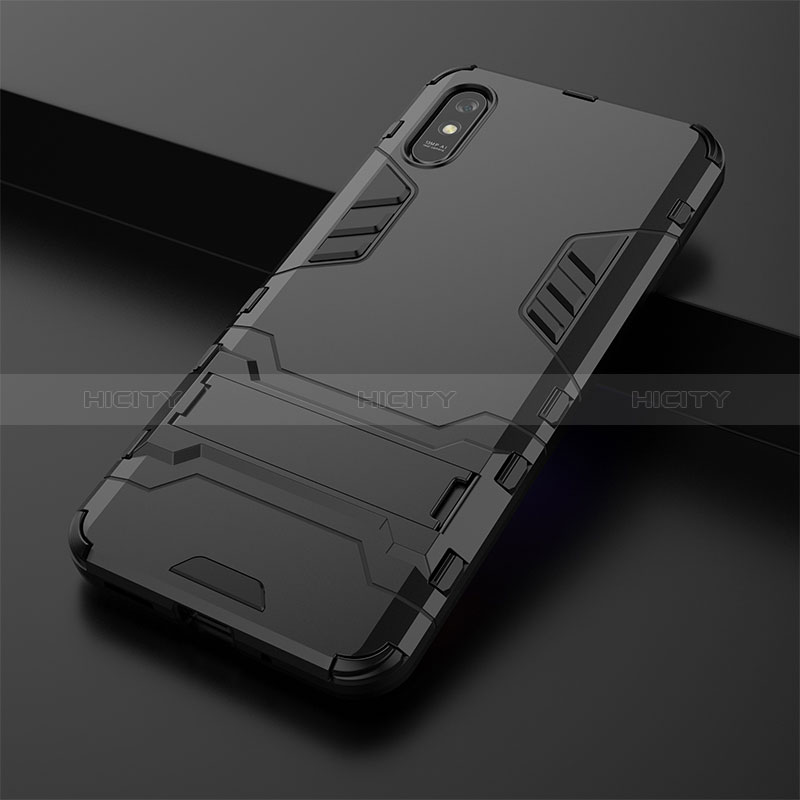 Coque Contour Silicone et Plastique Housse Etui Mat avec Support KC2 pour Xiaomi Redmi 9i Plus