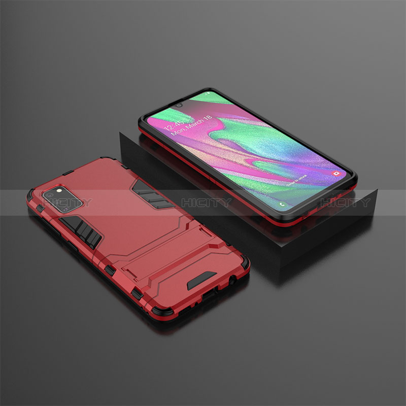 Coque Contour Silicone et Plastique Housse Etui Mat avec Support KC3 pour Samsung Galaxy A41 Plus