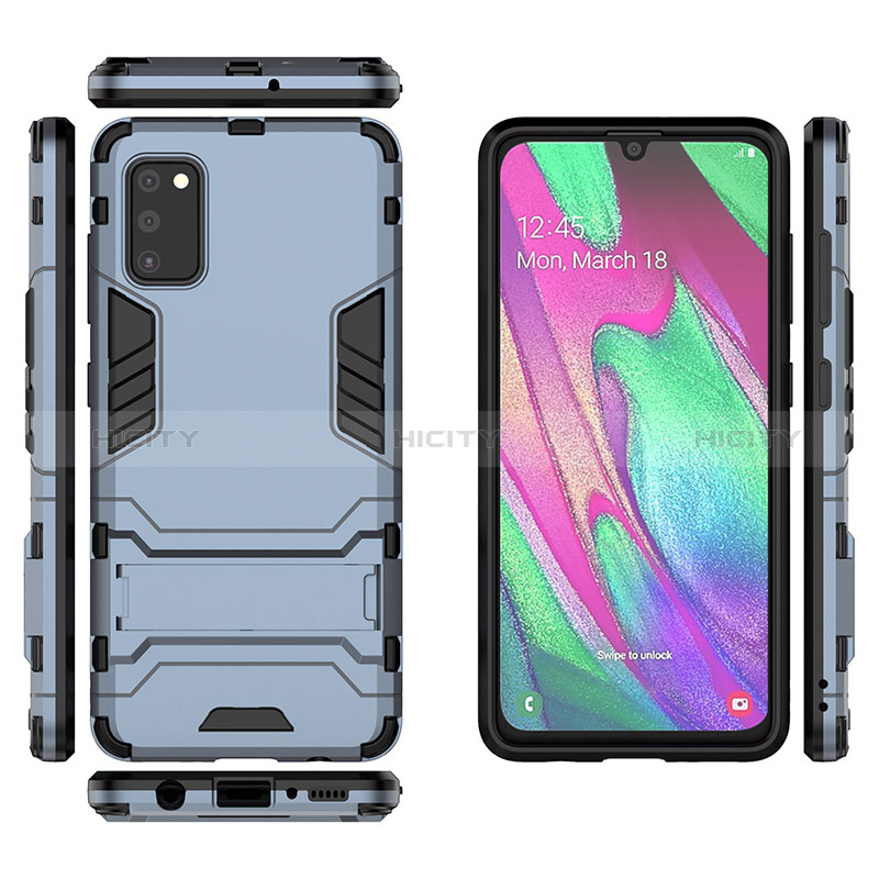 Coque Contour Silicone et Plastique Housse Etui Mat avec Support KC3 pour Samsung Galaxy A41 Plus