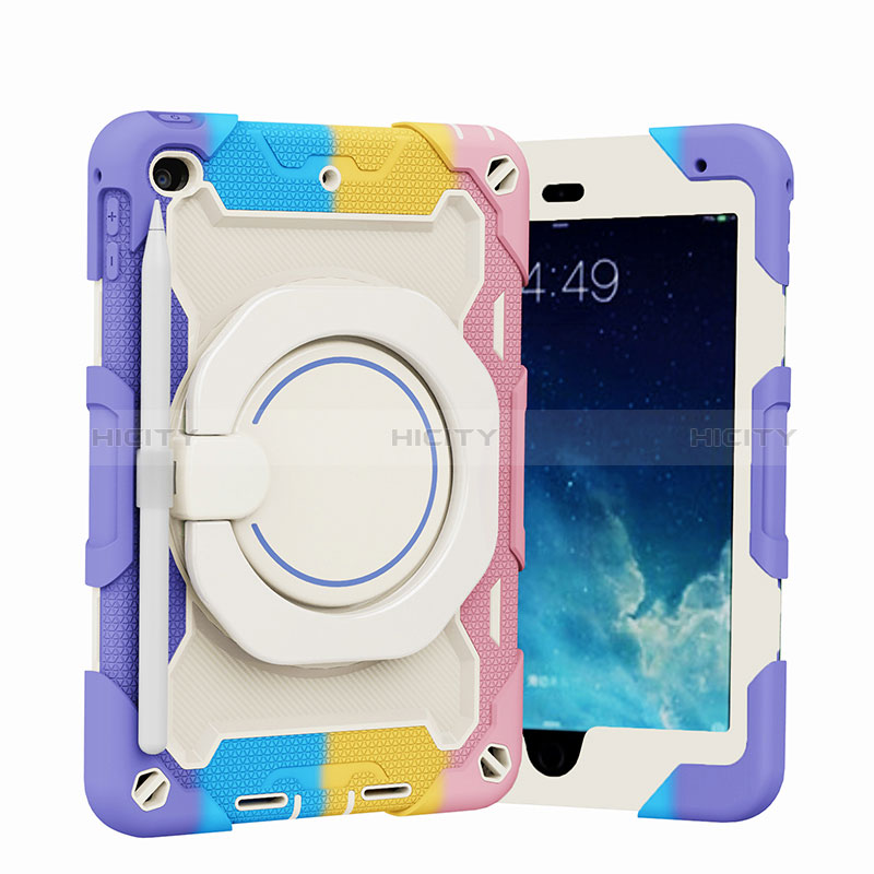 Coque Contour Silicone et Plastique Housse Etui Mat avec Support L02 pour Apple iPad Mini 4 Plus