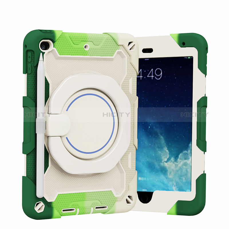 Coque Contour Silicone et Plastique Housse Etui Mat avec Support L02 pour Apple iPad Mini 4 Plus