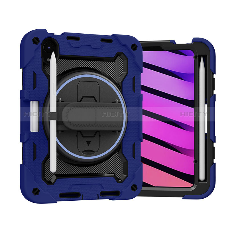 Coque Contour Silicone et Plastique Housse Etui Mat avec Support L02 pour Apple iPad Mini 6 Plus