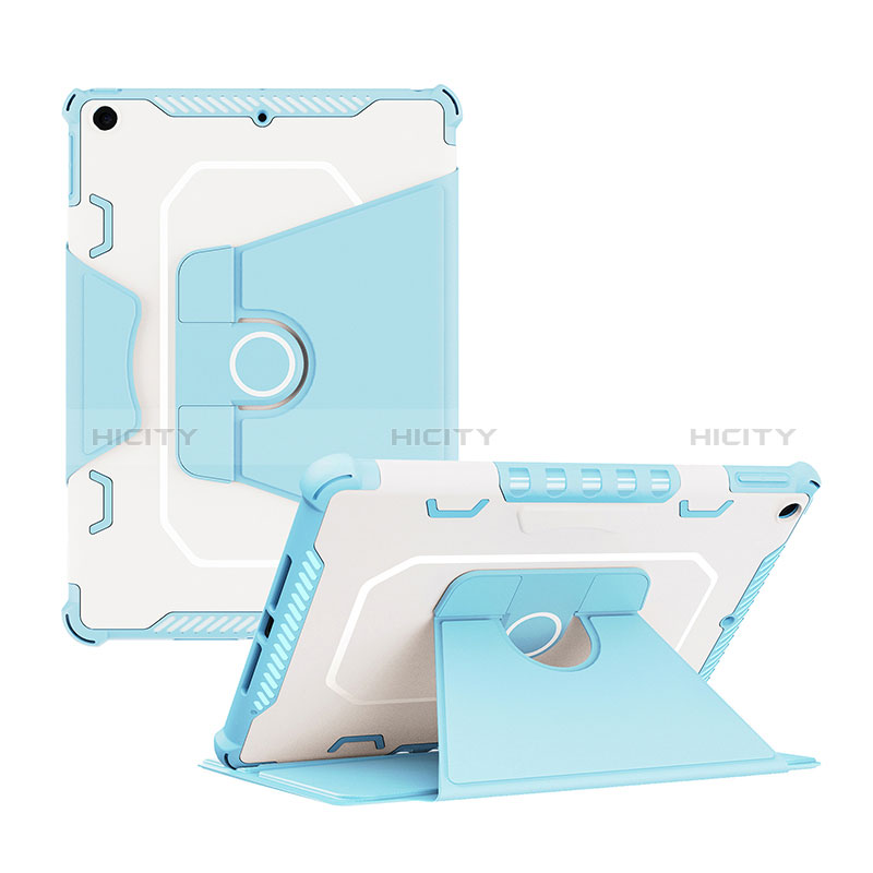 Coque Contour Silicone et Plastique Housse Etui Mat avec Support L04 pour Apple iPad 10.2 (2019) Bleu Plus