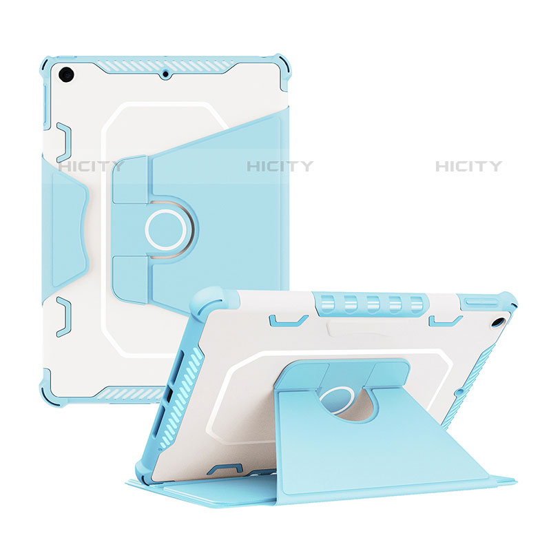 Coque Contour Silicone et Plastique Housse Etui Mat avec Support L04 pour Apple iPad 10.2 (2020) Bleu Plus