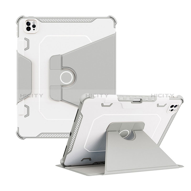 Coque Contour Silicone et Plastique Housse Etui Mat avec Support L04 pour Apple iPad Pro 12.9 (2021) Plus