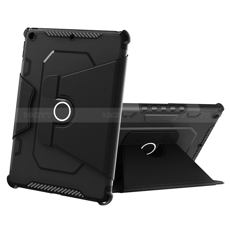 Coque Contour Silicone et Plastique Housse Etui Mat avec Support L05 pour Apple iPad 10.2 (2019) Noir Plus