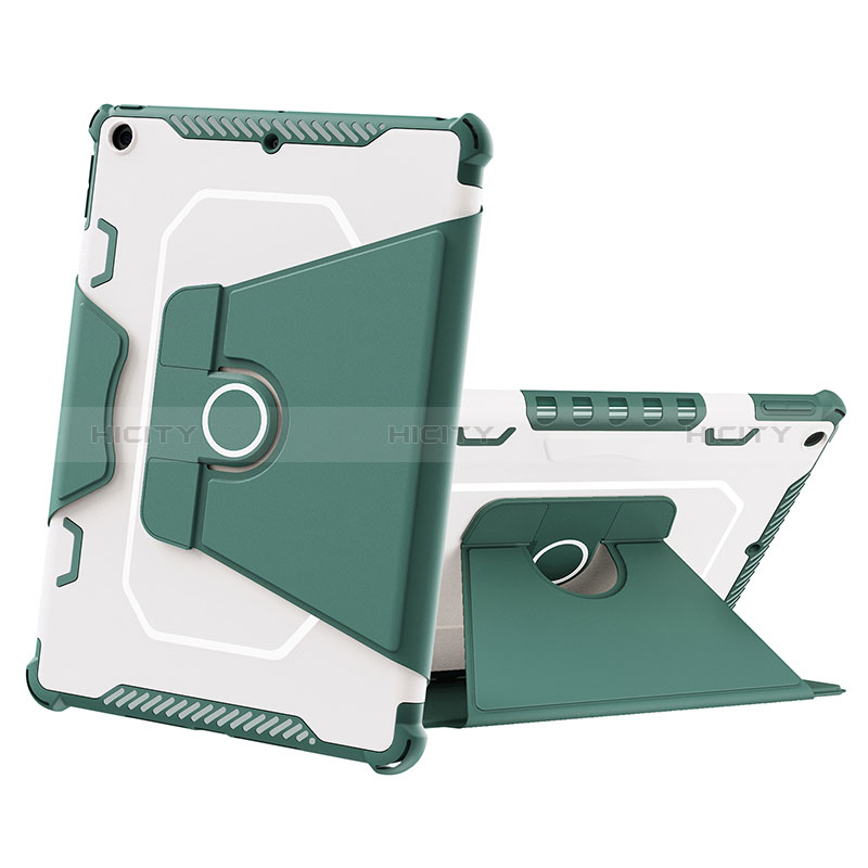 Coque Contour Silicone et Plastique Housse Etui Mat avec Support L05 pour Apple iPad 10.2 (2019) Vert Plus