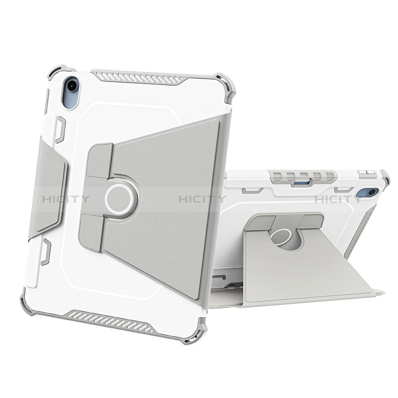 Coque Contour Silicone et Plastique Housse Etui Mat avec Support L05 pour Apple iPad 10.9 (2022) Gris Plus