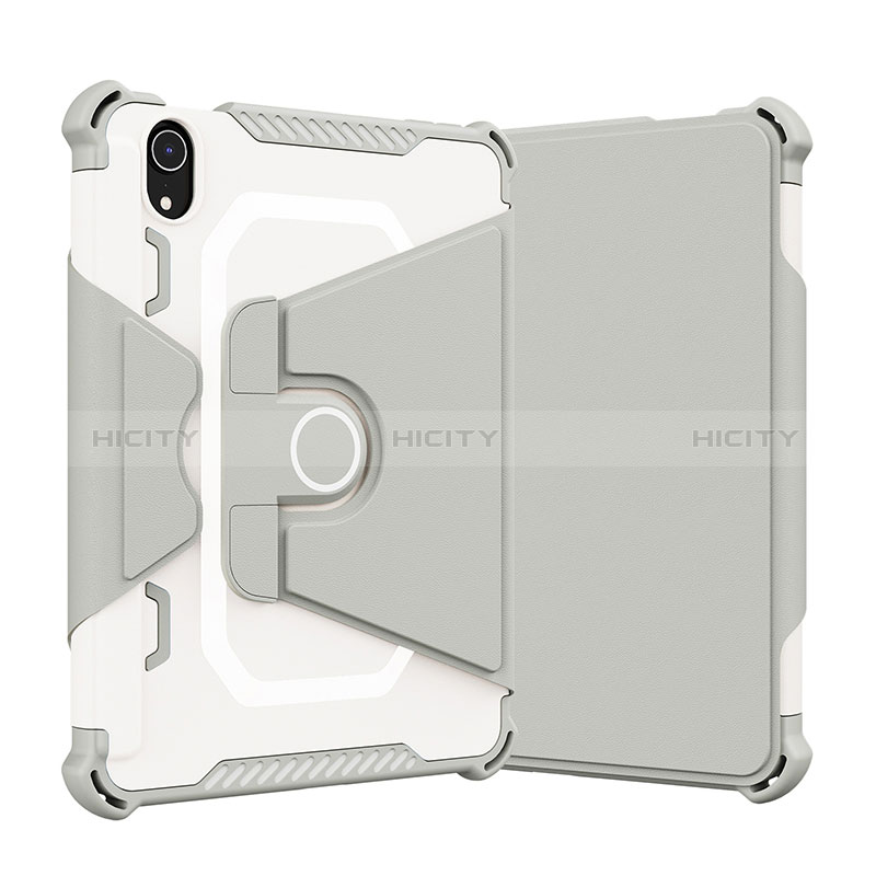 Coque Contour Silicone et Plastique Housse Etui Mat avec Support L05 pour Apple iPad Mini 6 Gris Plus