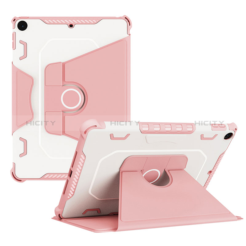 Coque Contour Silicone et Plastique Housse Etui Mat avec Support L05 pour Apple New iPad 9.7 (2017) Rose Plus