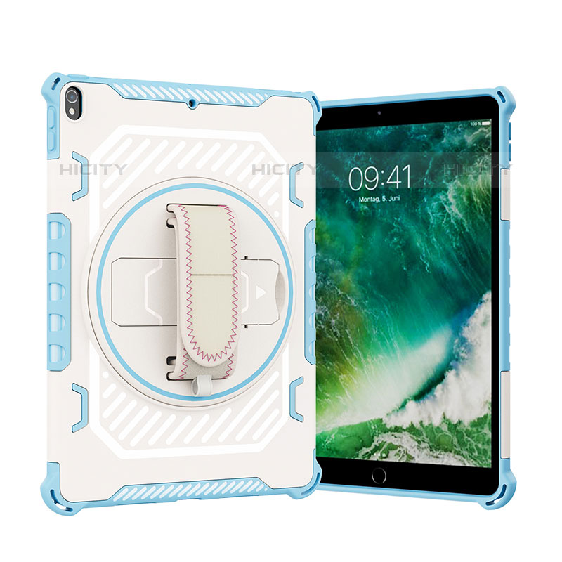 Coque Contour Silicone et Plastique Housse Etui Mat avec Support L07 pour Apple iPad Pro 10.5 Plus