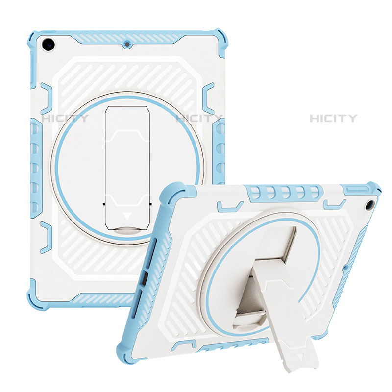 Coque Contour Silicone et Plastique Housse Etui Mat avec Support L08 pour Apple iPad 10.2 (2020) Plus