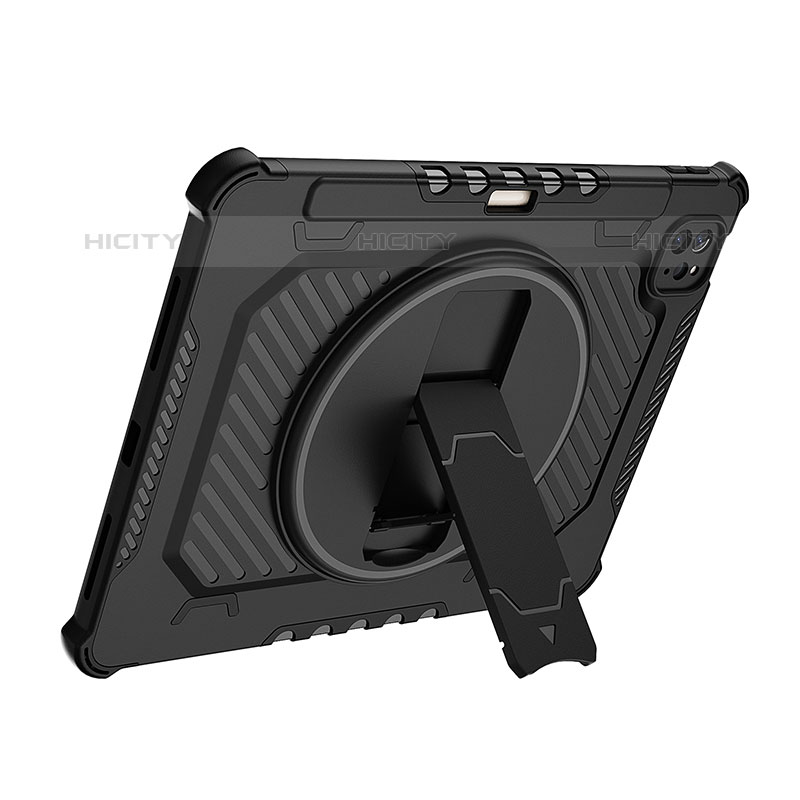 Coque Contour Silicone et Plastique Housse Etui Mat avec Support L08 pour Apple iPad Pro 11 (2020) Plus