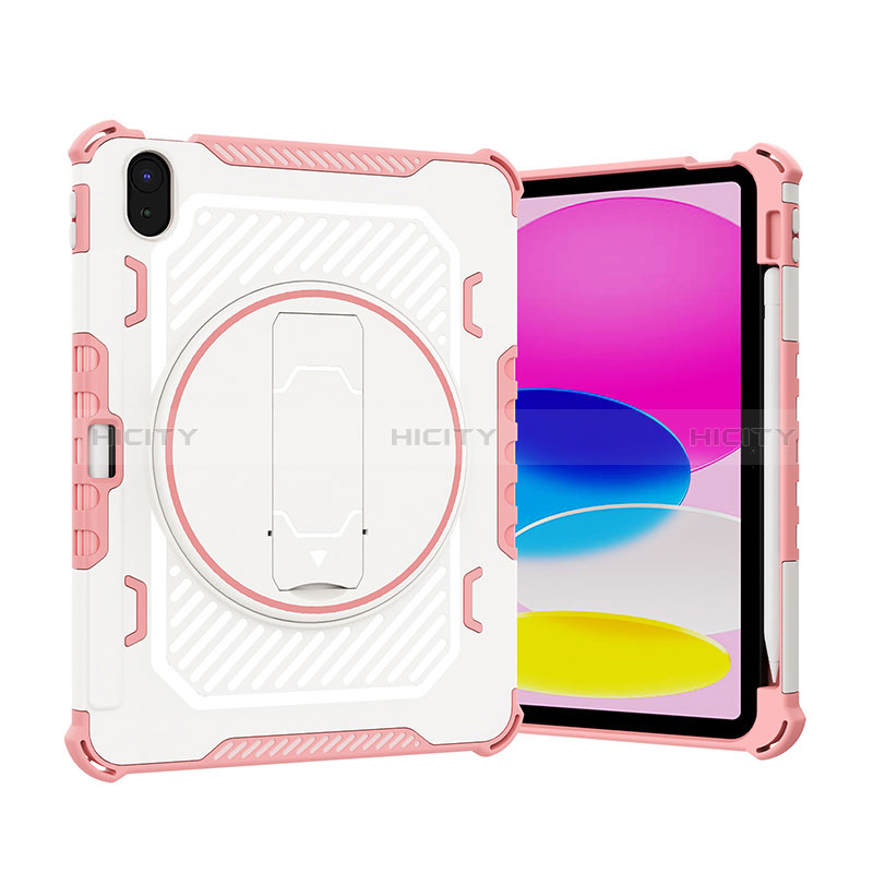 Coque Contour Silicone et Plastique Housse Etui Mat avec Support L09 pour Apple iPad 10.9 (2022) Plus