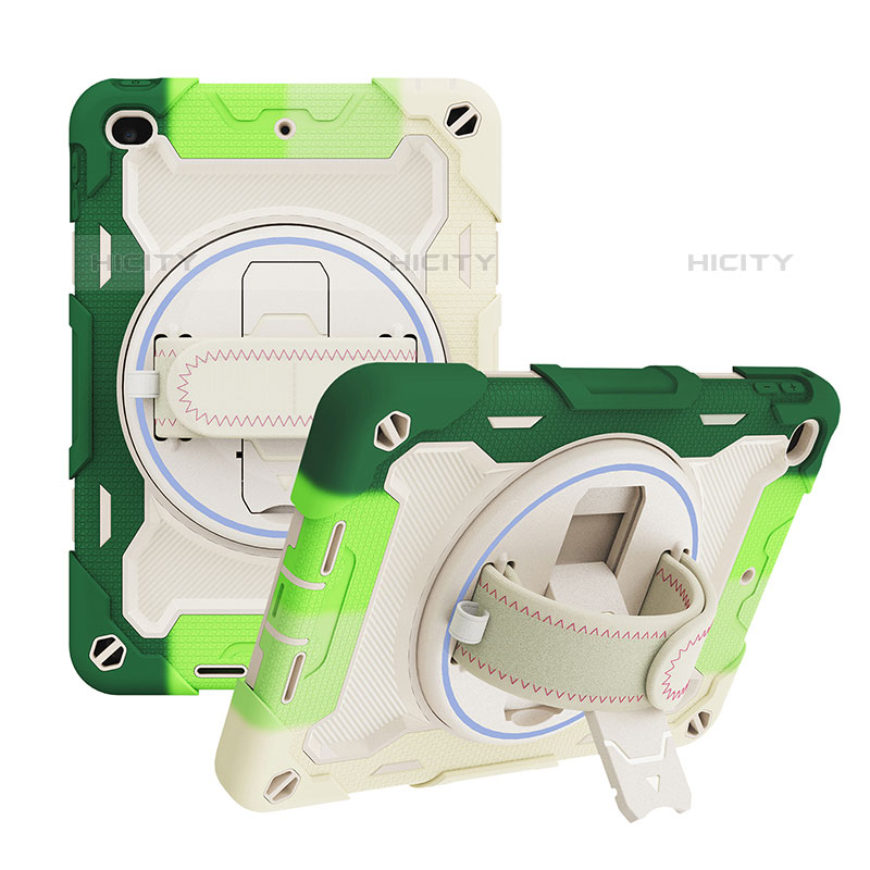 Coque Contour Silicone et Plastique Housse Etui Mat avec Support L10 pour Apple iPad Mini 5 (2019) Vert Plus