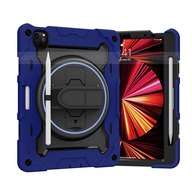 Coque Contour Silicone et Plastique Housse Etui Mat avec Support L10 pour Apple iPad Pro 11 (2021) Plus