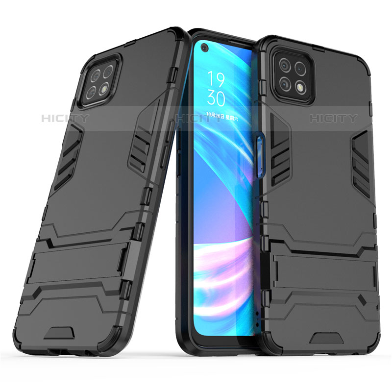 Coque Contour Silicone et Plastique Housse Etui Mat avec Support M01 pour Oppo A53 5G Plus