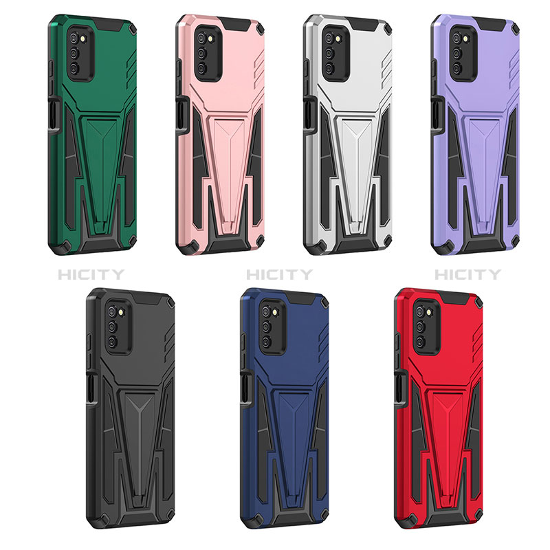 Coque Contour Silicone et Plastique Housse Etui Mat avec Support MQ1 pour Samsung Galaxy A02s Plus