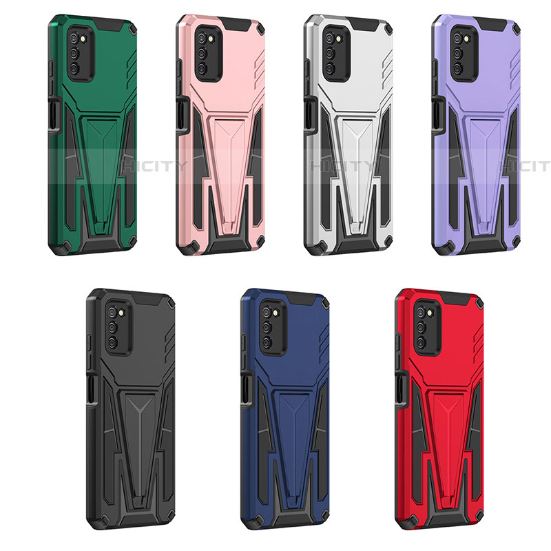 Coque Contour Silicone et Plastique Housse Etui Mat avec Support MQ1 pour Samsung Galaxy A03s Plus