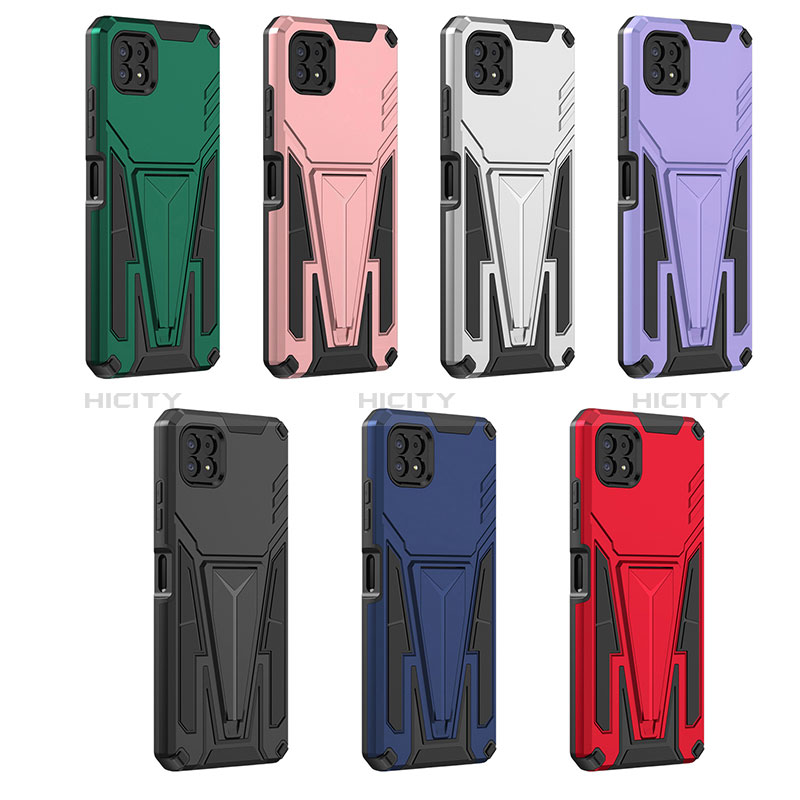 Coque Contour Silicone et Plastique Housse Etui Mat avec Support MQ1 pour Samsung Galaxy A22s 5G Plus