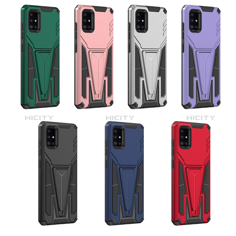 Coque Contour Silicone et Plastique Housse Etui Mat avec Support MQ1 pour Samsung Galaxy A51 4G Plus