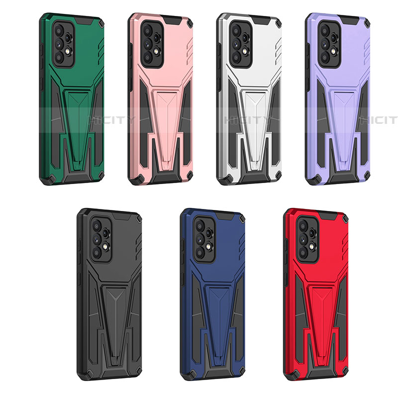 Coque Contour Silicone et Plastique Housse Etui Mat avec Support MQ1 pour Samsung Galaxy A52 5G Plus