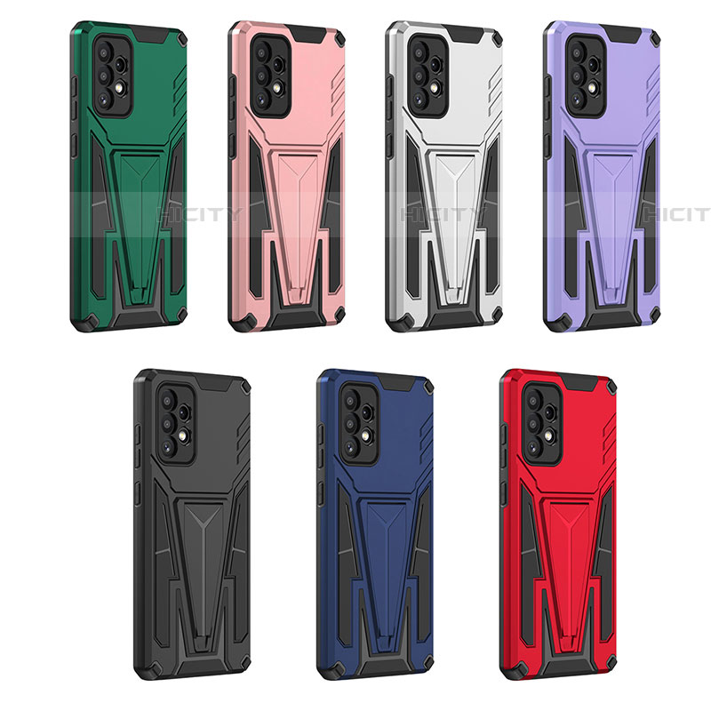 Coque Contour Silicone et Plastique Housse Etui Mat avec Support MQ1 pour Samsung Galaxy A72 5G Plus