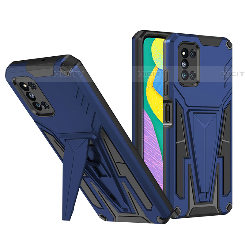 Coque Contour Silicone et Plastique Housse Etui Mat avec Support MQ1 pour Samsung Galaxy F52 5G Plus