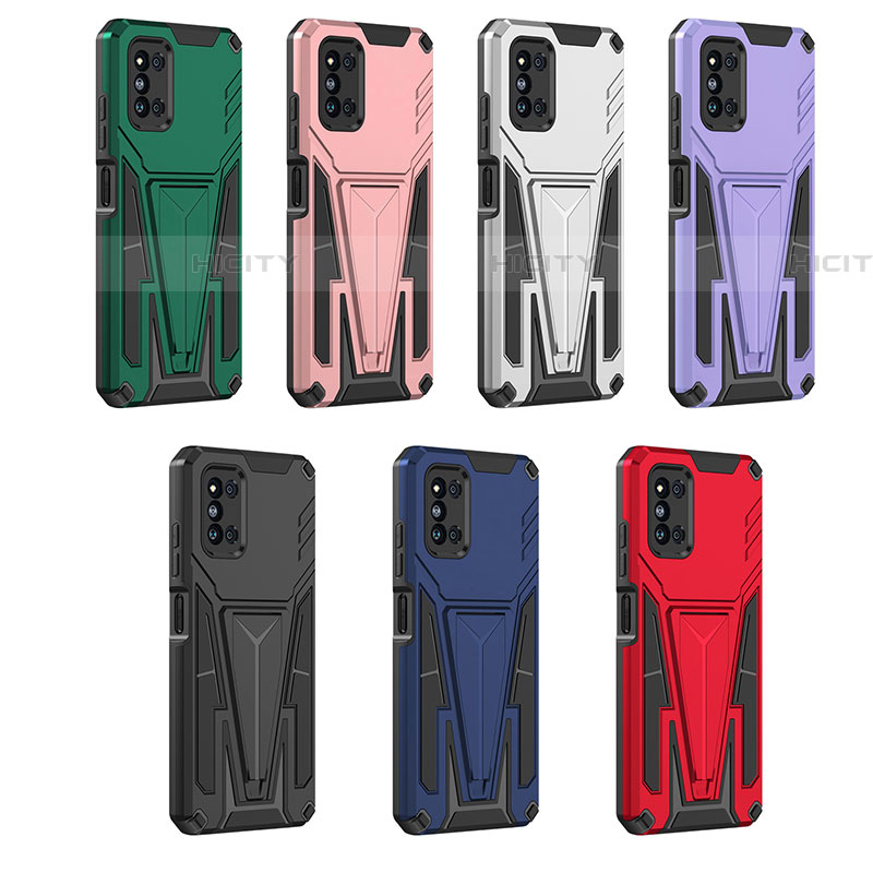 Coque Contour Silicone et Plastique Housse Etui Mat avec Support MQ1 pour Samsung Galaxy F52 5G Plus