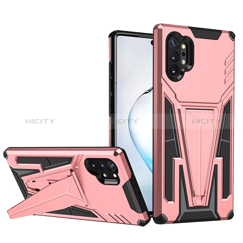 Coque Contour Silicone et Plastique Housse Etui Mat avec Support MQ1 pour Samsung Galaxy Note 10 Plus 5G Plus